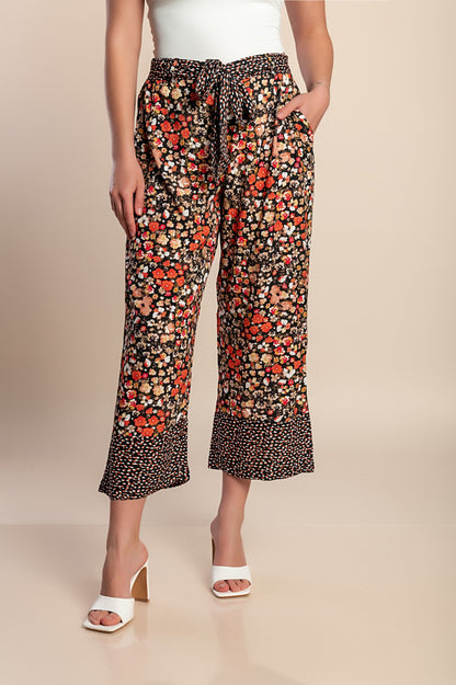 Pantaloni stampati taglie forti, neri