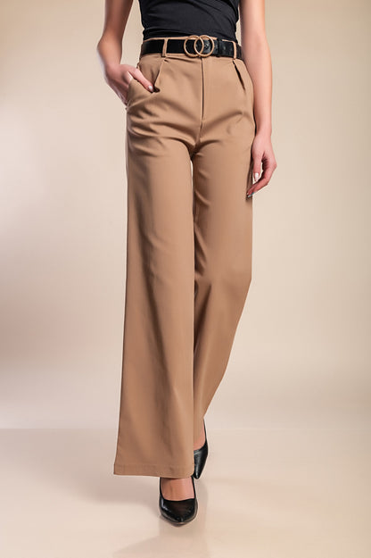 Pantaloni eleganti a vita alta, beige
