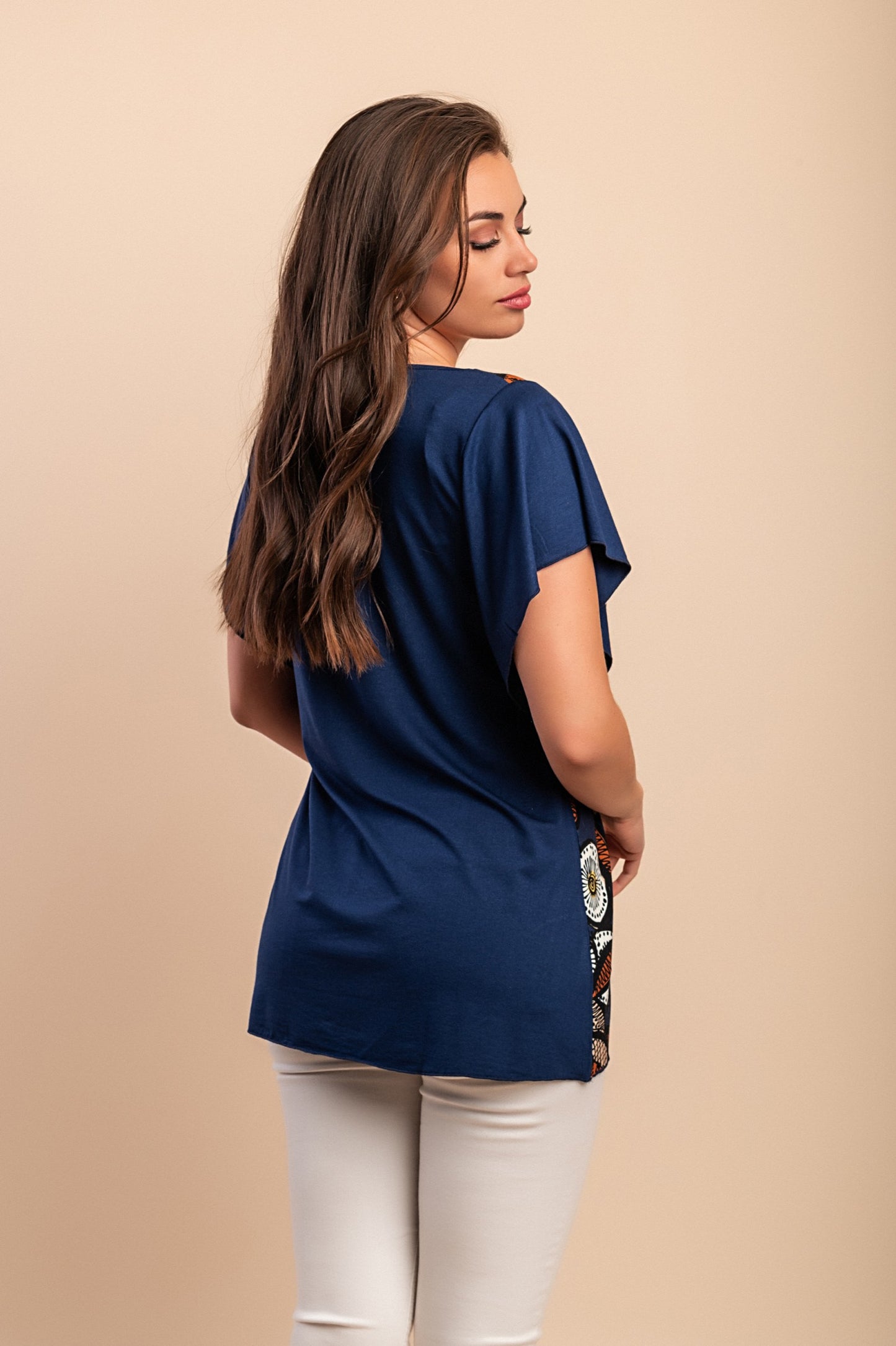 T-shirt stampata, blu scuro