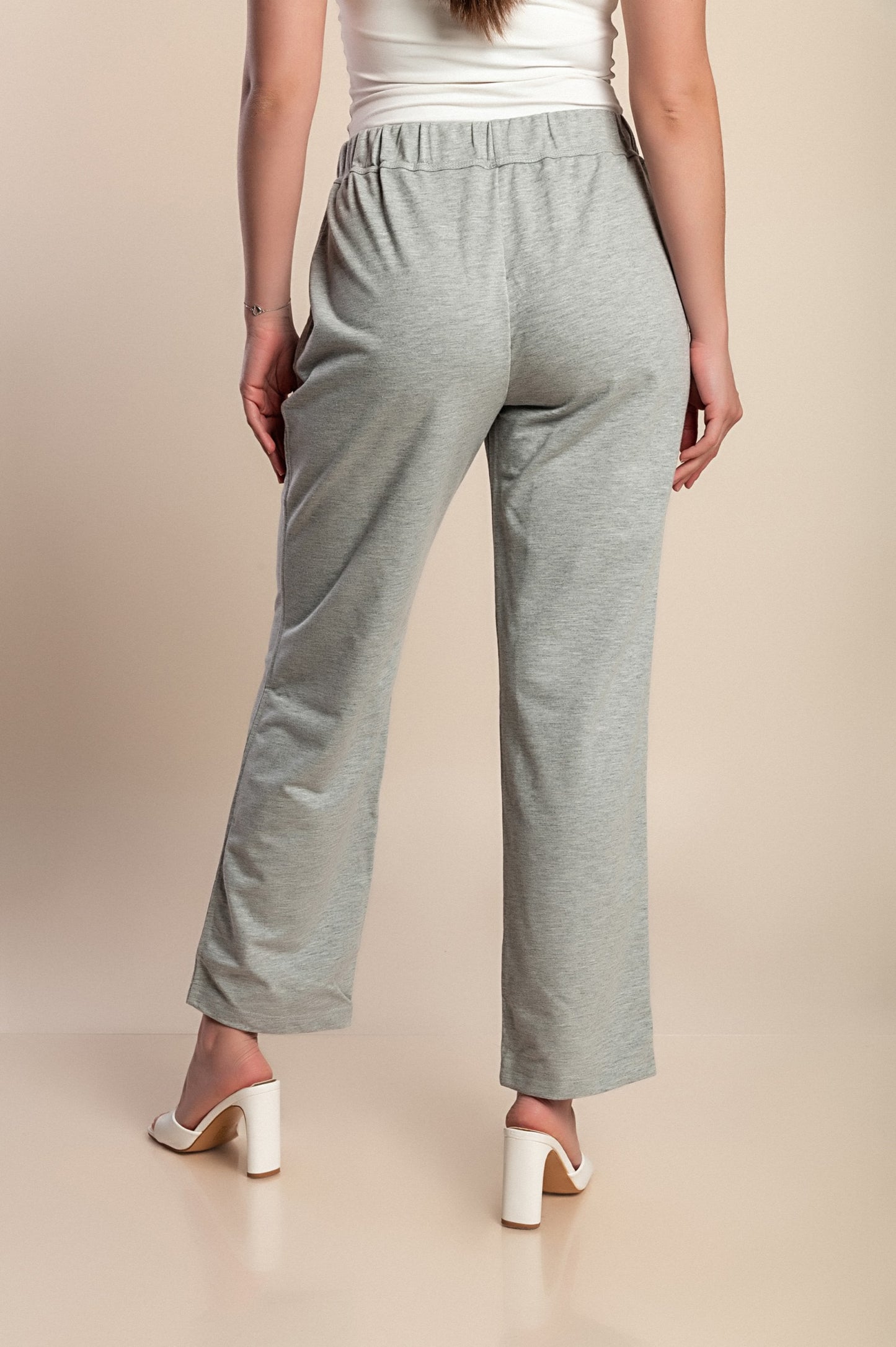 Pantaloni di cotone taglie forti, grigi