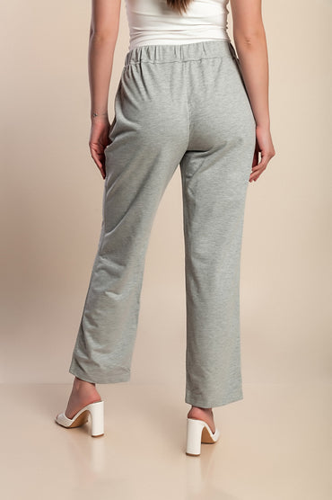 Pantaloni di cotone taglie forti, grigi