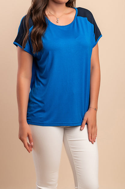 T-shirt girocollo, blu reale