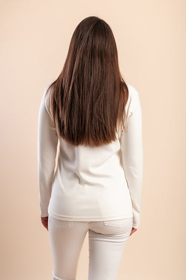 T-shirt a maniche lunghe con stampa, bianca