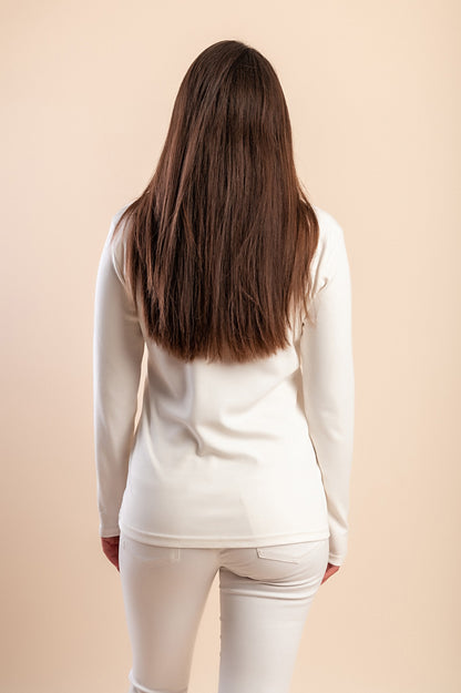 T-shirt a maniche lunghe con stampa, bianca