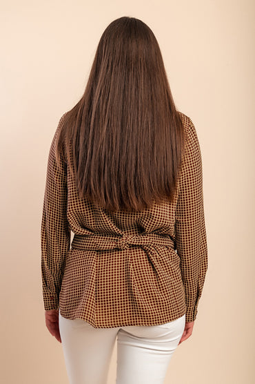 Camicia a quadri, marrone