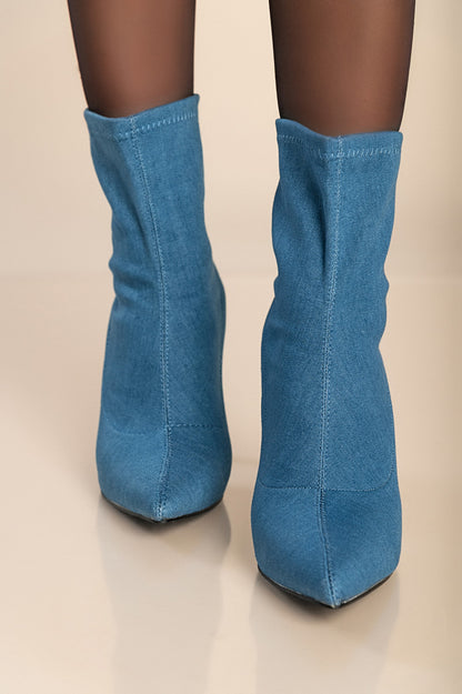 Stivaletti con tacco alto, blu