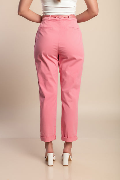 Pantaloni di cotone taglie forti, rosa