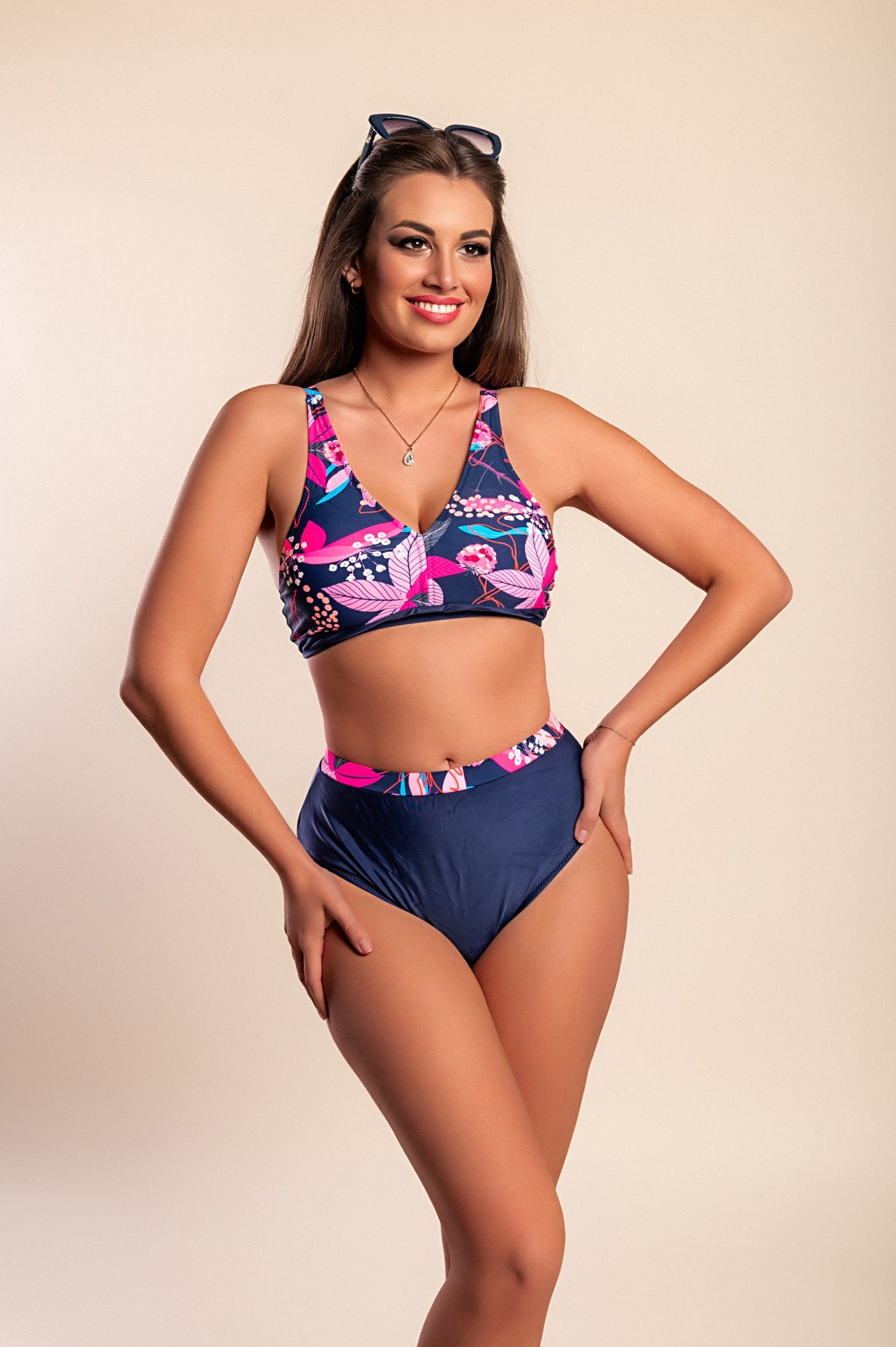 Costume da bagno due pezzi taglie forti, azzurro