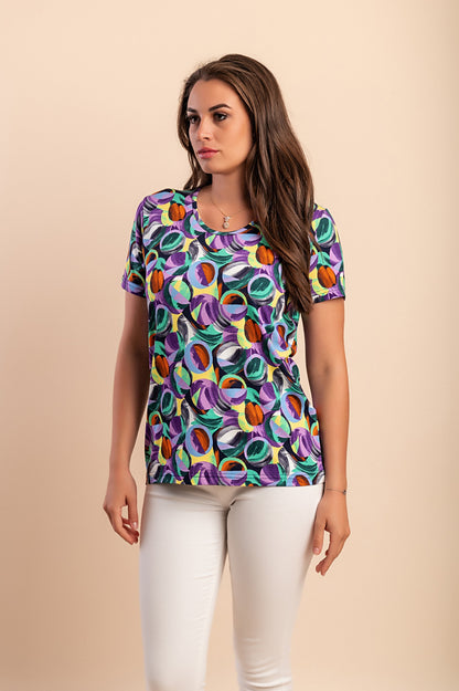 Maglietta stampata, viola