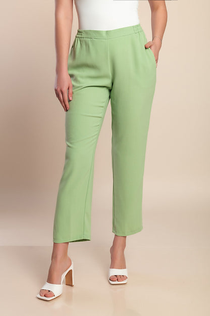 Pantaloni taglie forti 7/8, verde chiaro