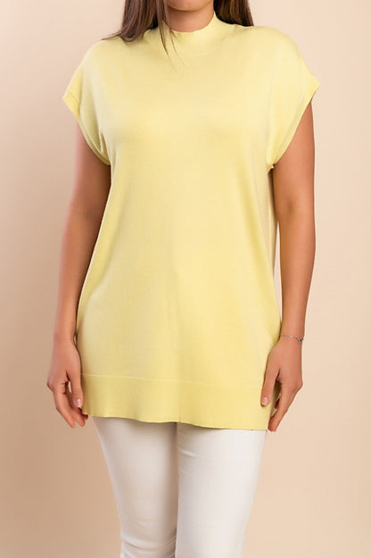 Top a collo alto, giallo