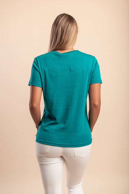 T-shirt in cotone con stampa, verde