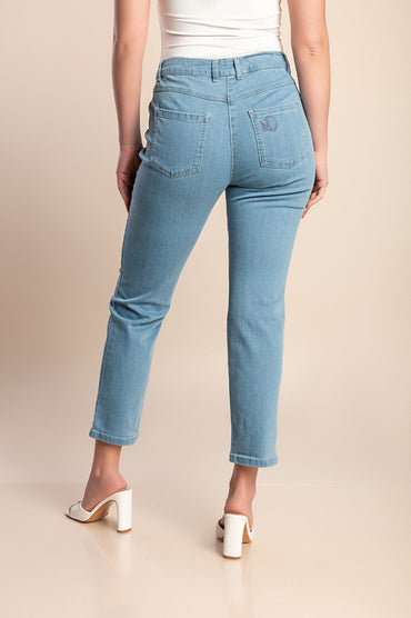 Jeans skinny taglie forti, azzurro chiaro