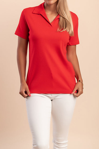 Camicia in cotone taglie forti con colletto, menta