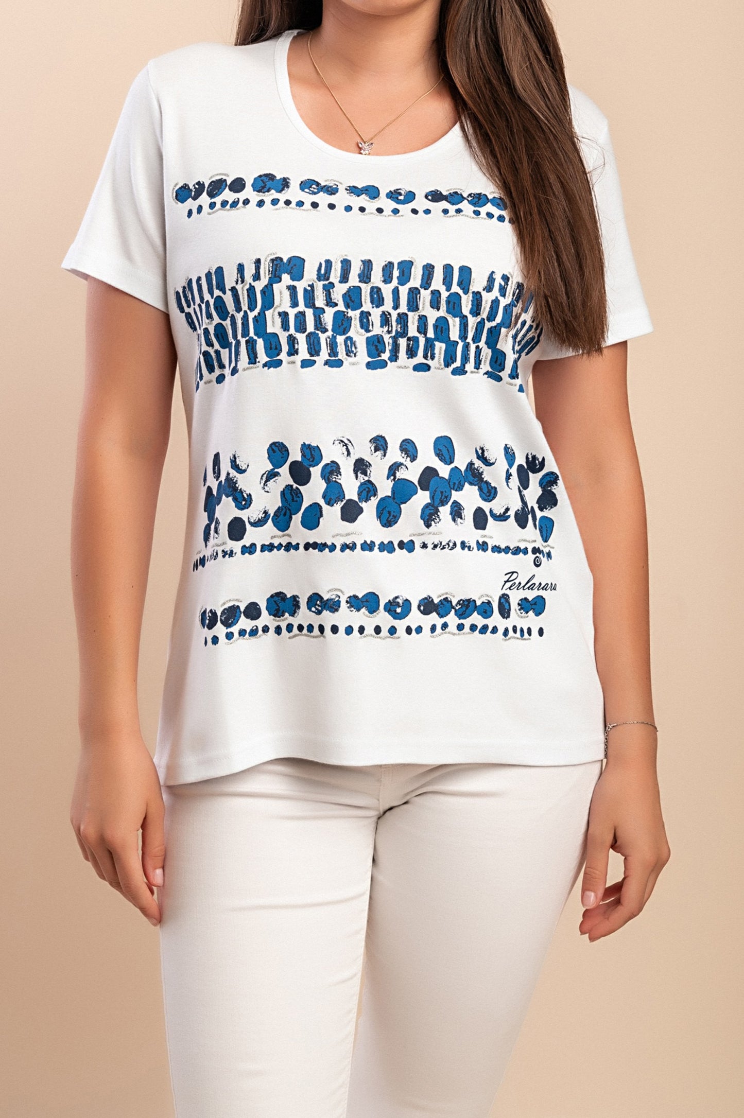 T-shirt in cotone con stampa, bianca