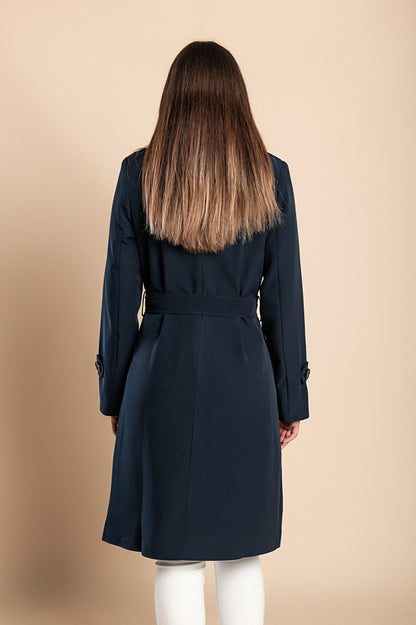 Elegante trench con bottoni, beige