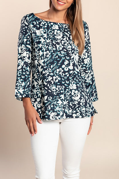 Camicetta stampata, blu scuro