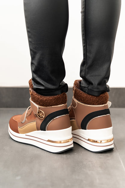 Calde sneakers alte, marroni