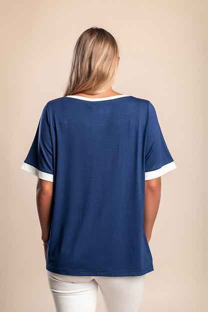 T-shirt stampata, blu scuro