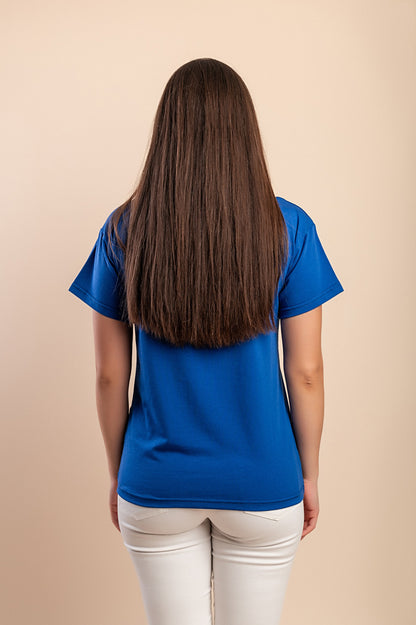 T-shirt in cotone con stampa, blu