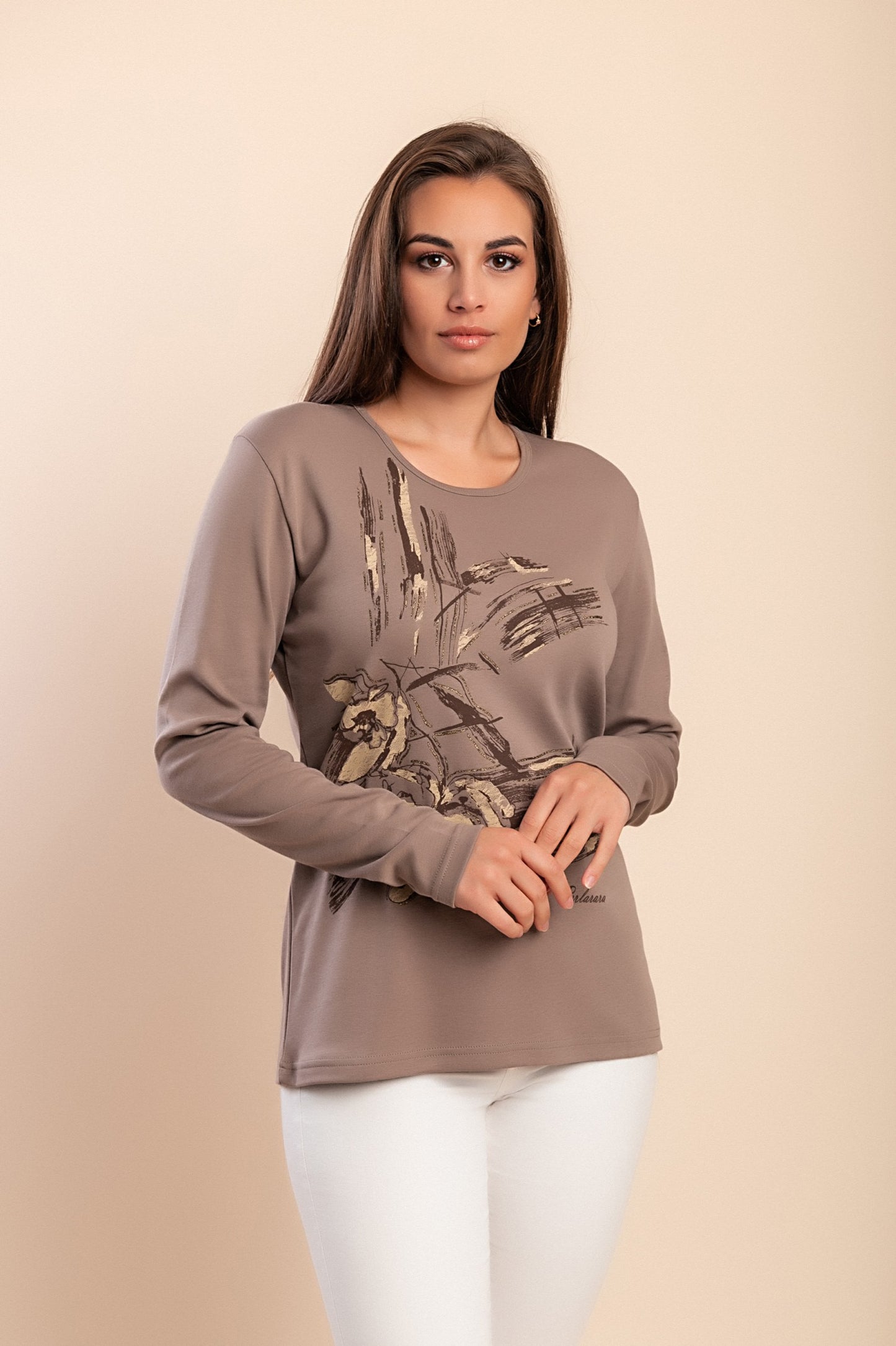Maglietta a maniche lunghe, marrone