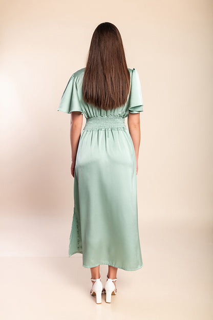 Abito lungo con maniche corte, menta