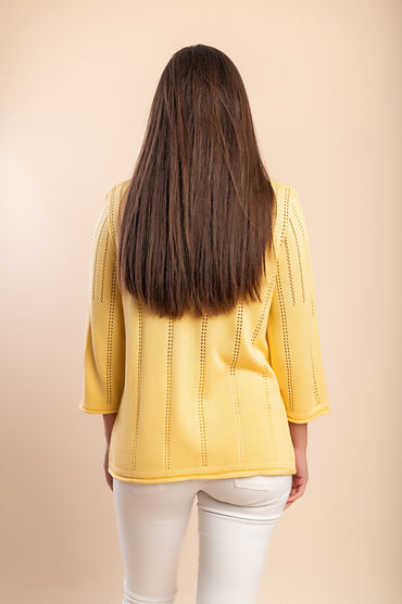 Maglia con cerniera, gialla