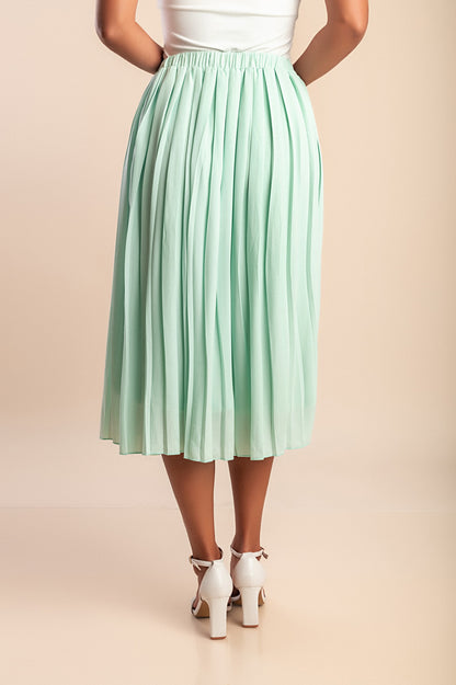 Gonna plissettata taglie forti, menta