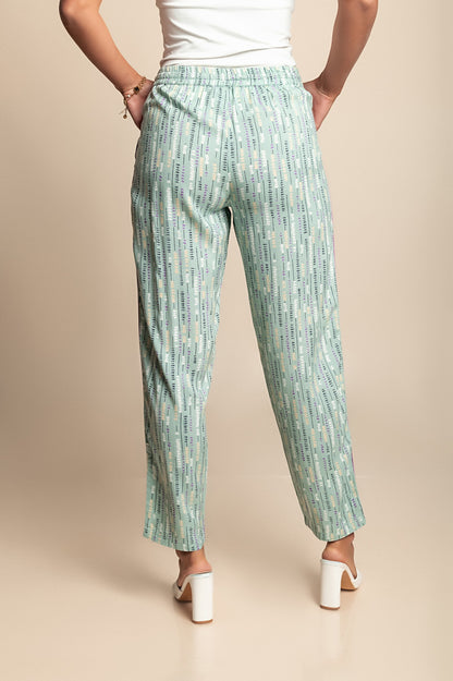 Pantaloni stampati taglie forti, menta