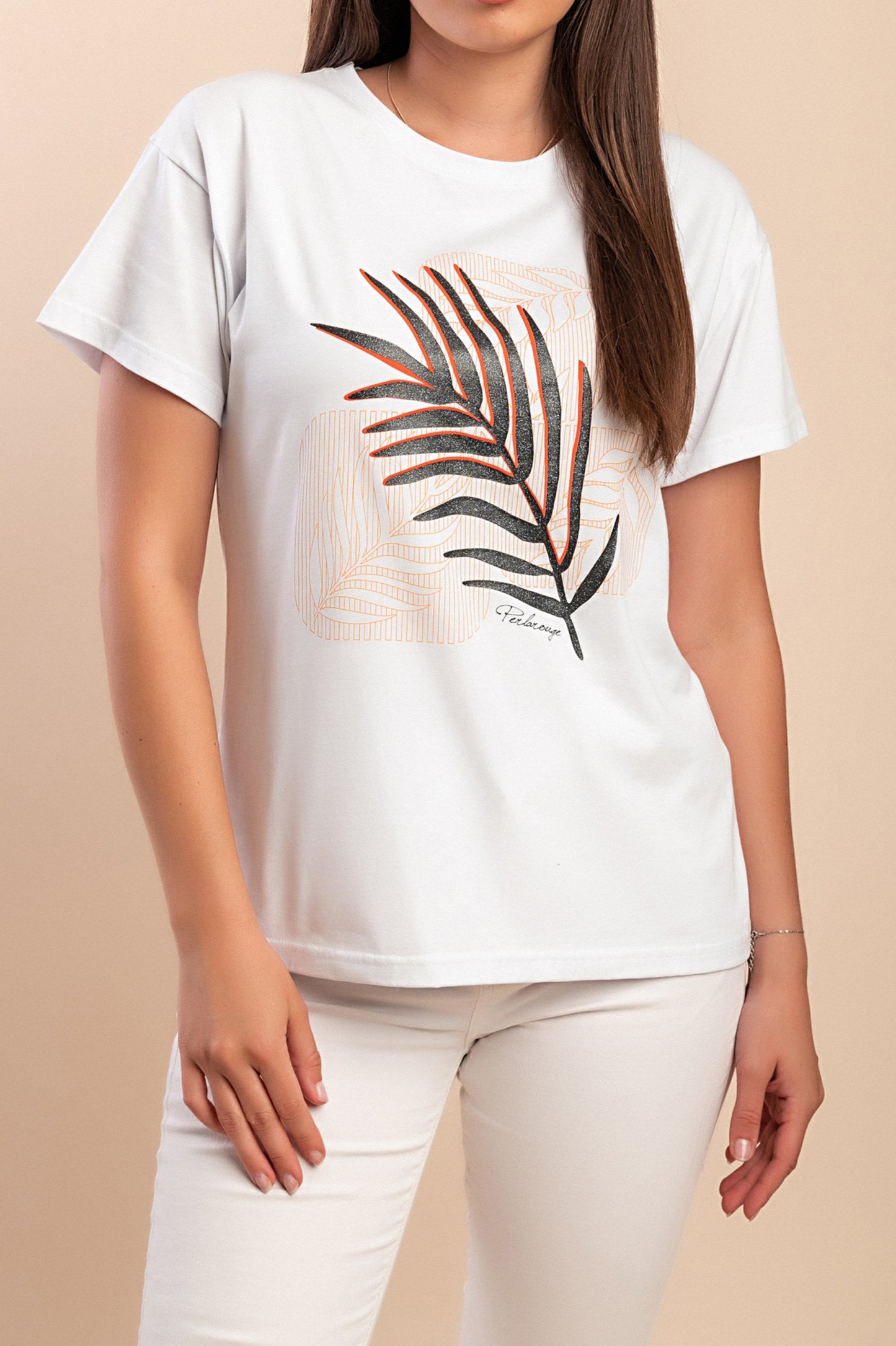 T-shirt in cotone con stampa, bianca