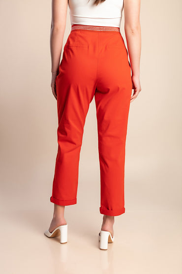 Pantaloni di cotone taglie forti, mattone