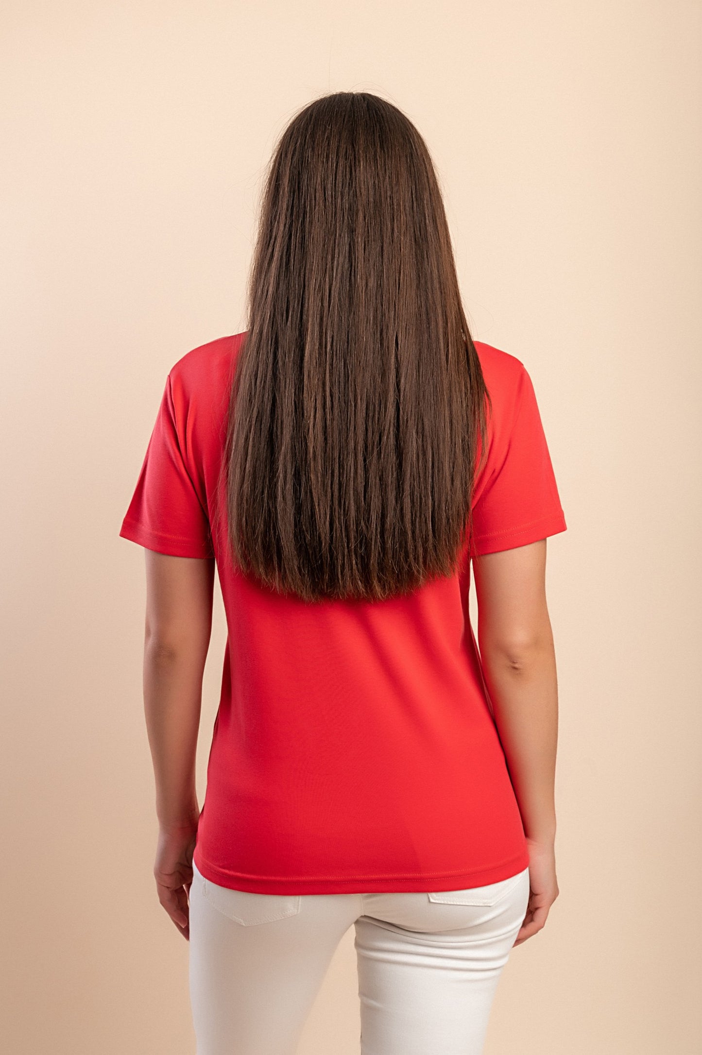 T-shirt in cotone con stampa, rossa