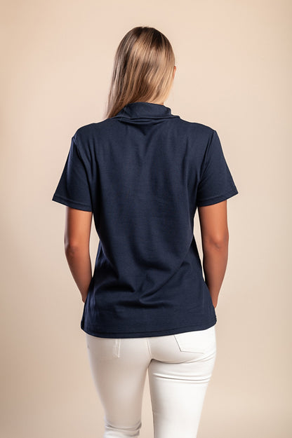 T-shirt in cotone con stampa, turchese