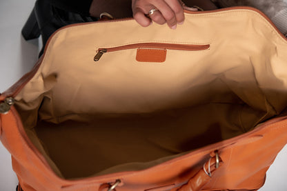 Borsa in vera pelle Kehlani, marrone chiaro