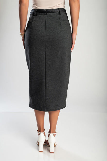 Gonna midi elegante con cintura, blu