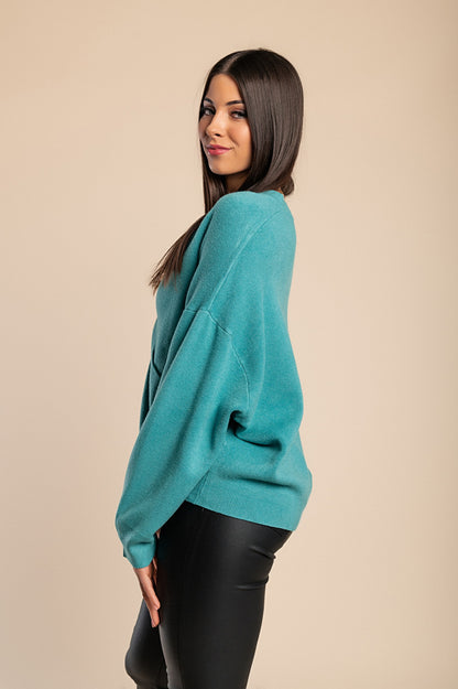 Giacca in maglia con cerniera, verde