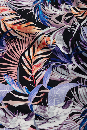 Costume da bagno stampato taglie forti, nero