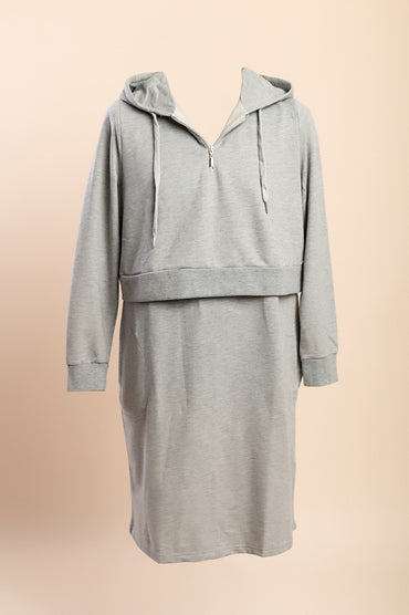Abito in cotone taglie forti, grigio