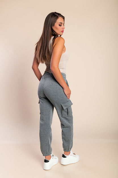 Pantaloni sportivi termici con tasche, grigio