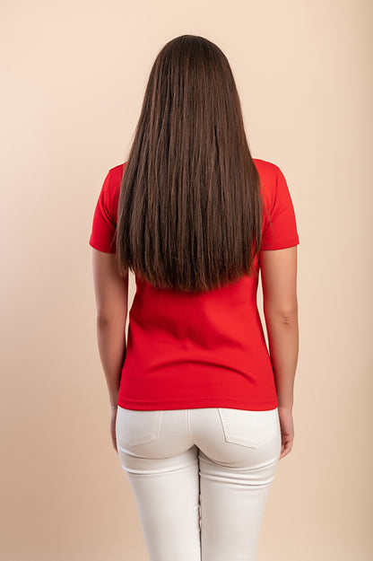 T-shirt in cotone con stampa, azzurra