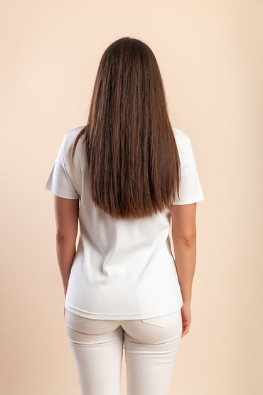 T-shirt in cotone con stampa, bianca