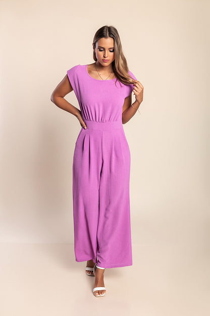 Tuta a maniche corte, colore lilla