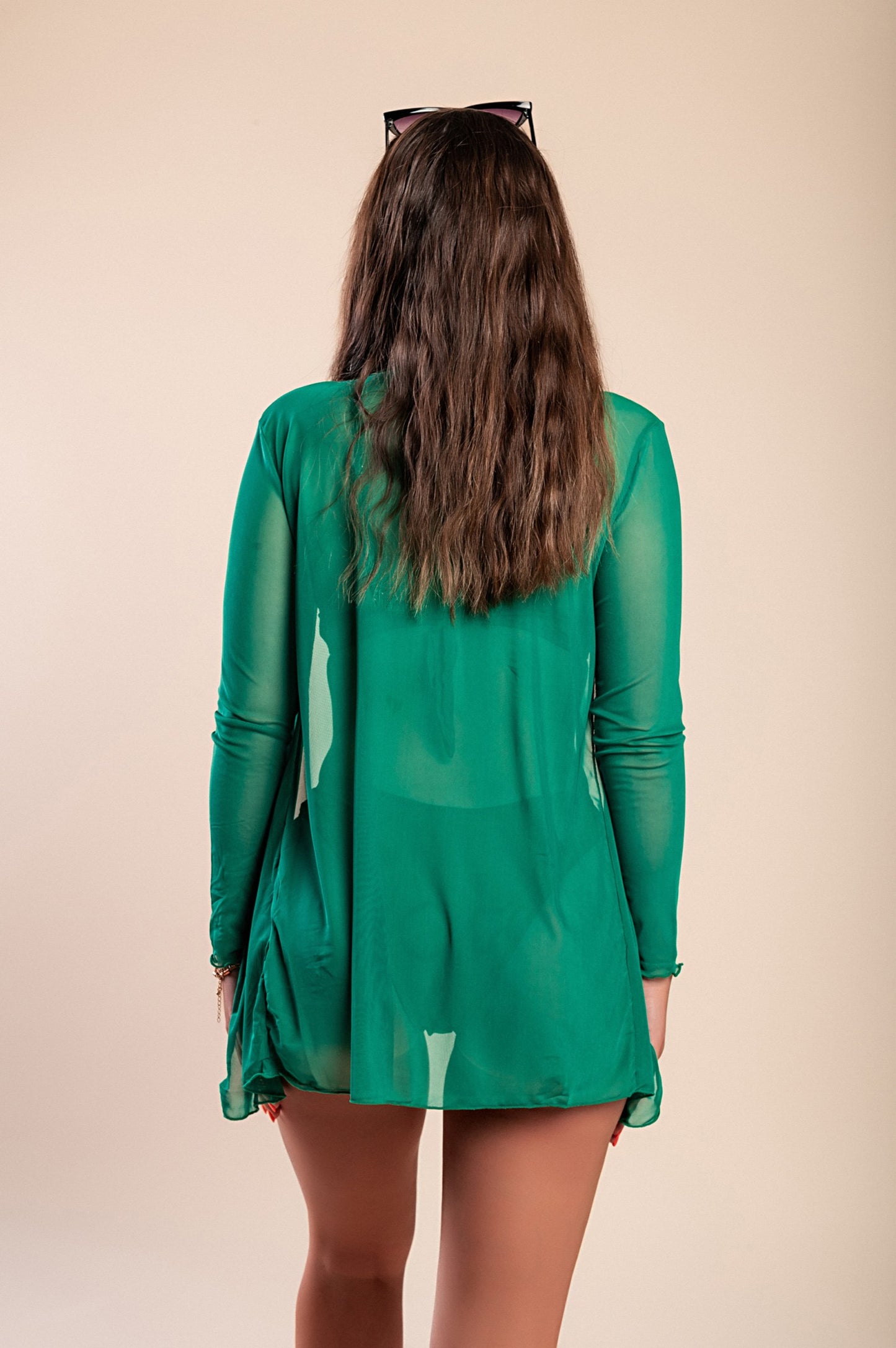 Costume da bagno 3 pezzi con mantella, verde