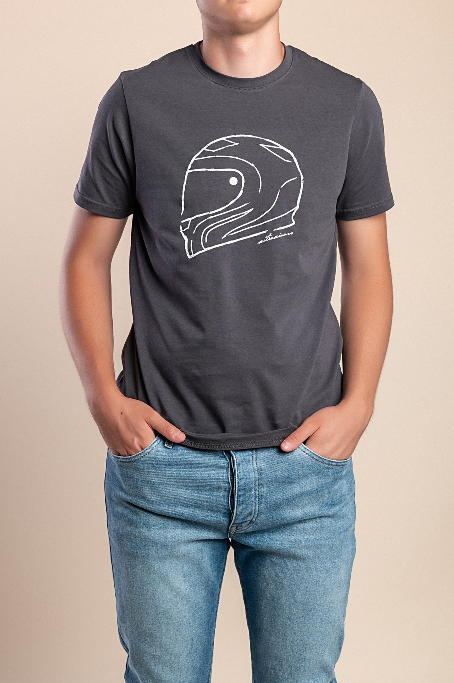 T-shirt da uomo in cotone con stampa, nera