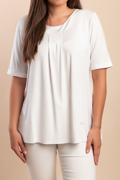 Maglietta girocollo, bianca