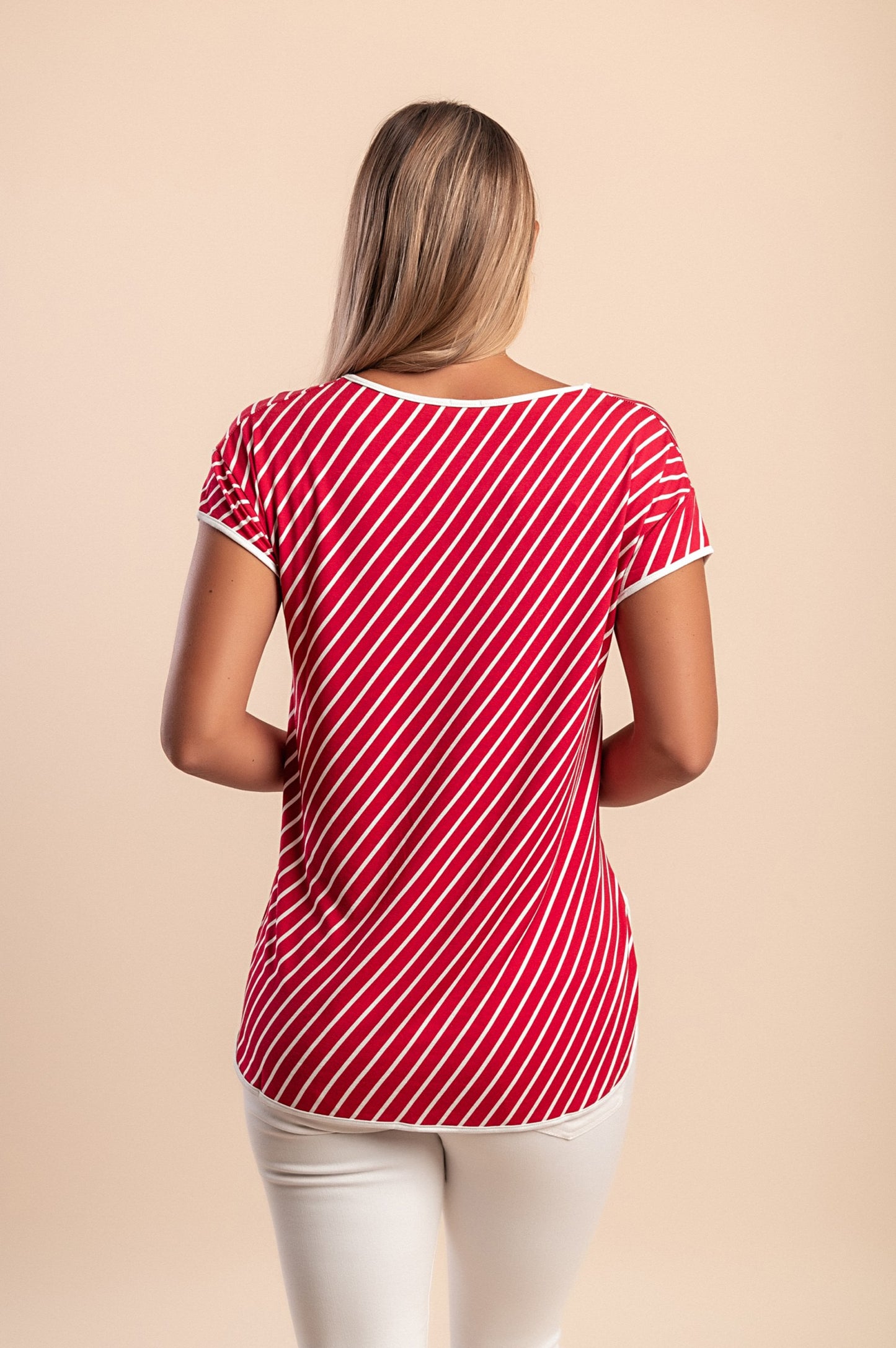 Maglietta a righe, rossa