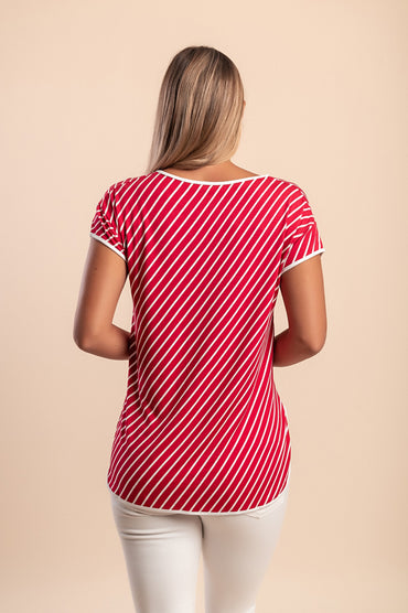 Maglietta a righe, rossa