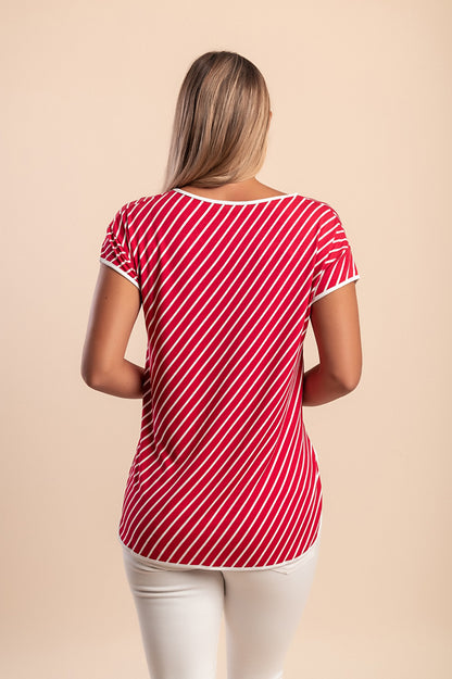 Maglietta a righe, rossa