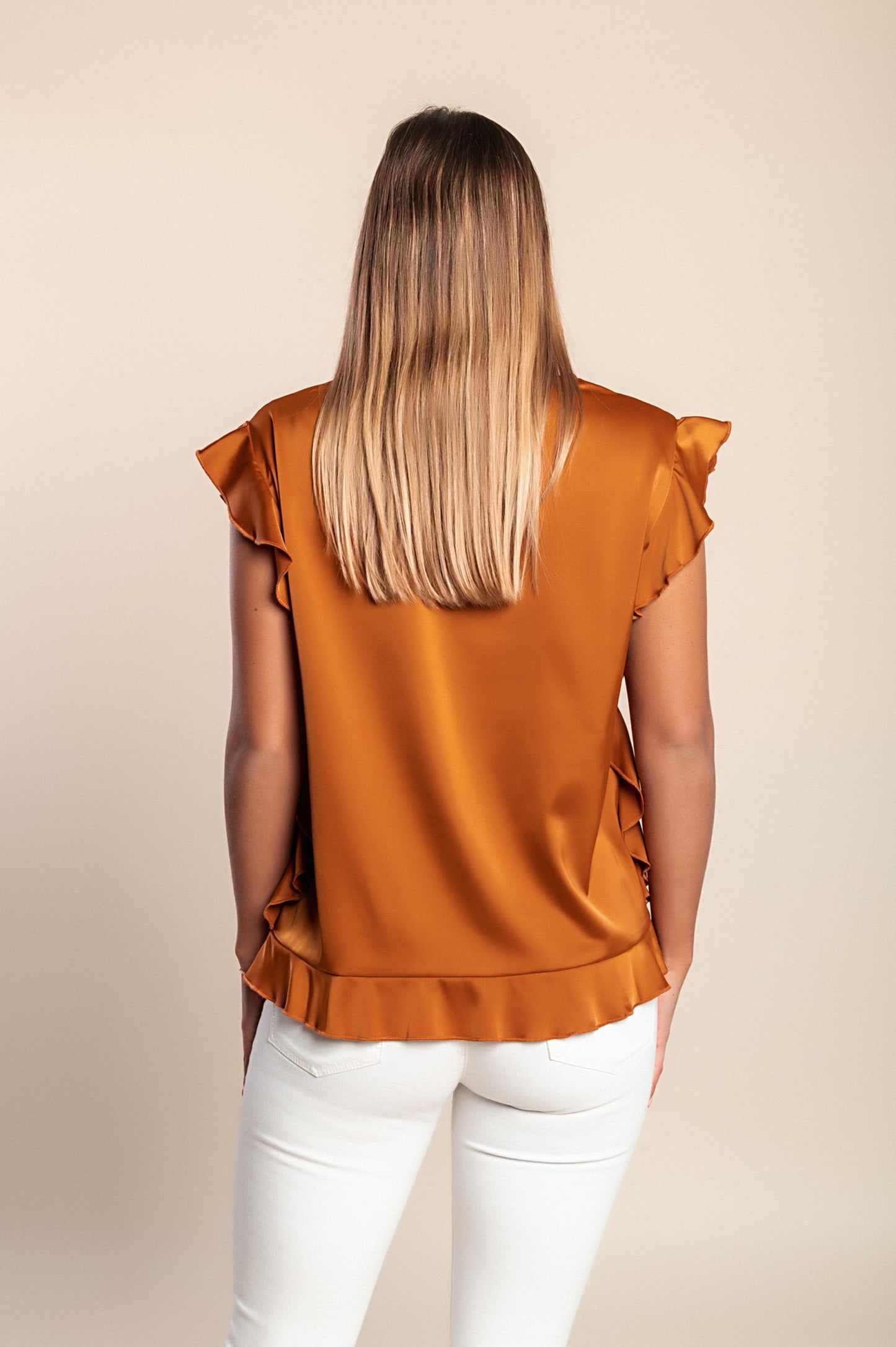 Camicetta a maniche corte, color senape