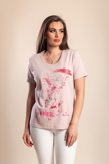 T-shirt stampata, rosa chiaro